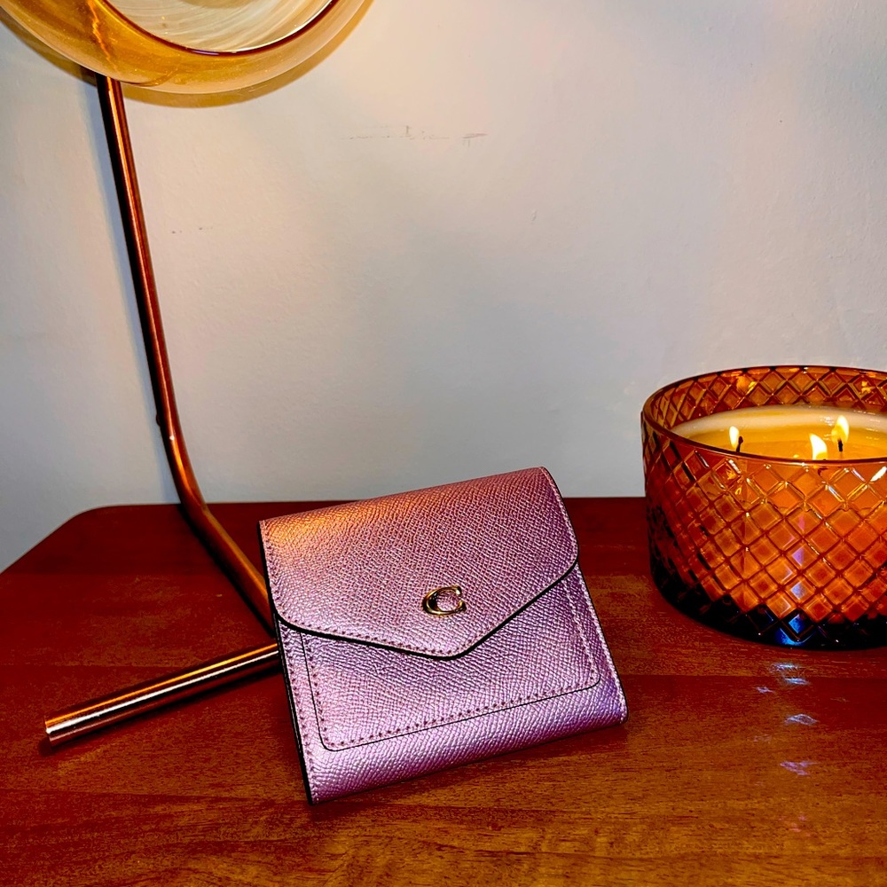 Coach Slim Envelope Wallet - NEW/Unused - Lilac Shimmer Metalic